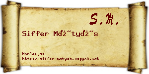 Siffer Mátyás névjegykártya