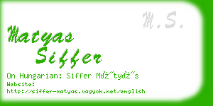 matyas siffer business card
